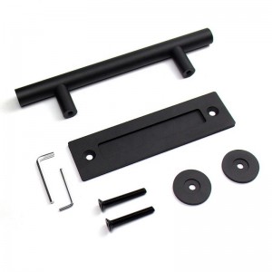 BH001ブラックラウンドバーンドアプルハンドルスライディングドアハンドル、納屋の木製ドアハンドル