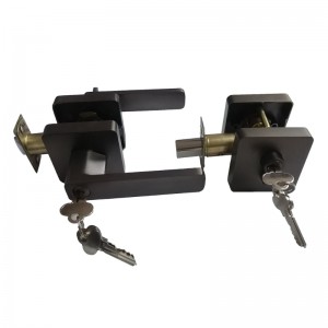 78001ダブルシリンダーデッドボルトを備えた正方形の入口レバーセットキー付きコンボロック（オフィスと正面玄関用）、ヘビーデューティーエントリドアロックセット、1パック